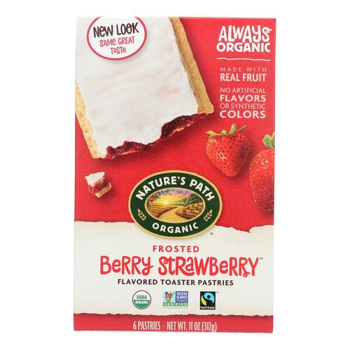 NATURE’S PATH: Organic Toaster Pastries Berry Strawberry Frosted, 11 oz - 0058449410003