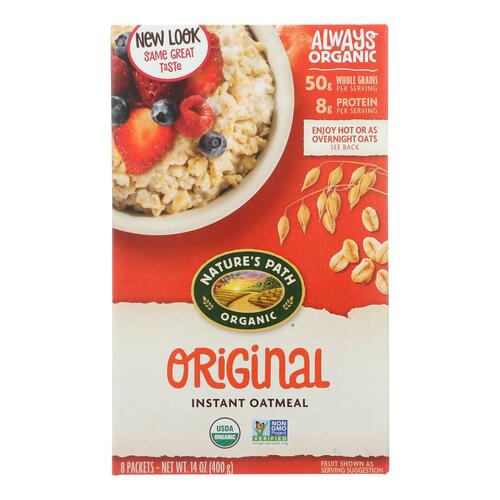  Nature's Path Organic Original Instant Oatmeal, 48 Packets, Non-GMO, 50g Whole Grains, 8g Plant Based Protein, High in Fiber, 14 Ounce (Pack of 6)  - 058449450016