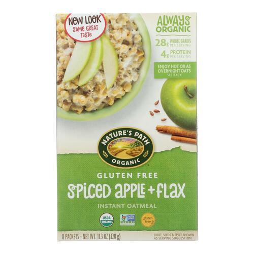 NATURES PATH: Gluten Free Spiced Apple with Flax Oatmeal, 11.3 oz - 0058449450597