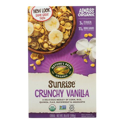 NATURES PATH: Organic Sunrise Cereal Gluten Free Crunchy Vanilla, 10.6 oz - 0058449771555