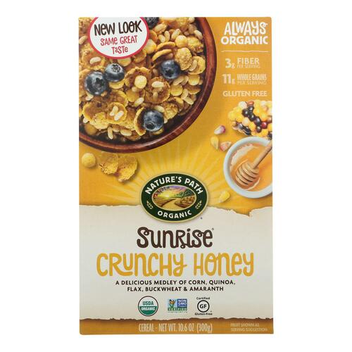 Nature's Path Organic Sunrise Cereal - Crunchy Honey - Case Of 12 - 10.6 Oz. - 058449772057