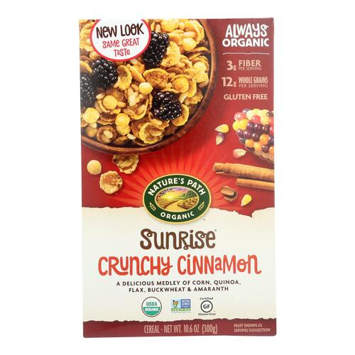 Nature's Path Organic Sunrise Cereal - Crunchy Cinnamon - Case Of 12 - 10.6 Oz. - 058449772071
