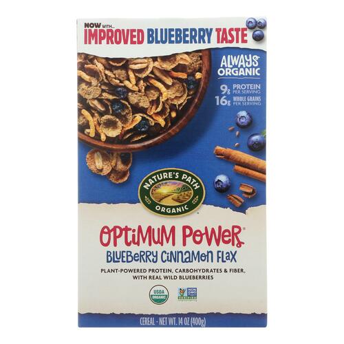 Nature's Path Organic Optimum Power Flax Cereal - Blueberry Cinnamon - Case Of 12 - 14 Oz. - 058449777007
