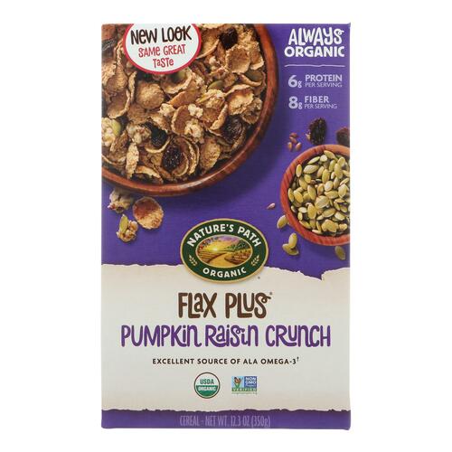 Nature's Path Organic Flax Plus Cereal - Pumpkin Raisin Crunch - Case Of 12 - 12.35 Oz. - 058449777311