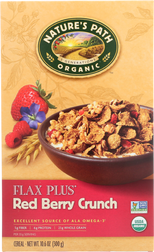  Nature's Path Red Berry Flax Cereal, Organic, 10.6 oz - 058449777656