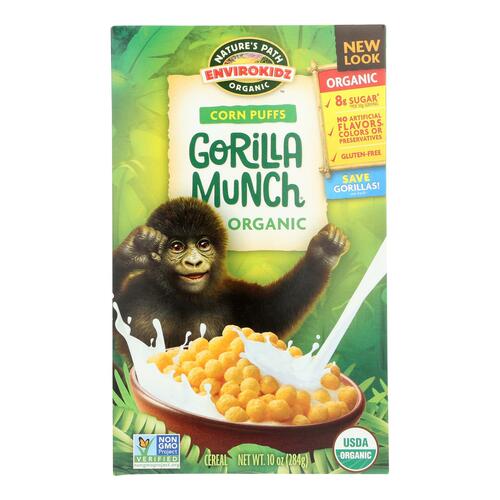 Envirokidz - Organic Corn Puff - Gorilla Munch - Case Of 12 - 10 Oz. - 058449860020