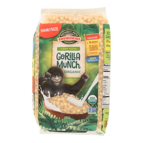  Gorilla Munch Corn Puff Organic Cereal, 23 Oz Bag (Pack of 3) Gluten Free - 058449870111