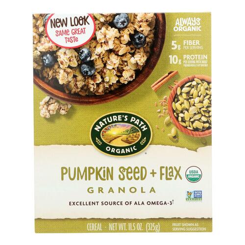 NATURE’S PATH: Organic Flax Plus Pumpkin Flax Granola Cereal, 11.5 oz - 0058449890072