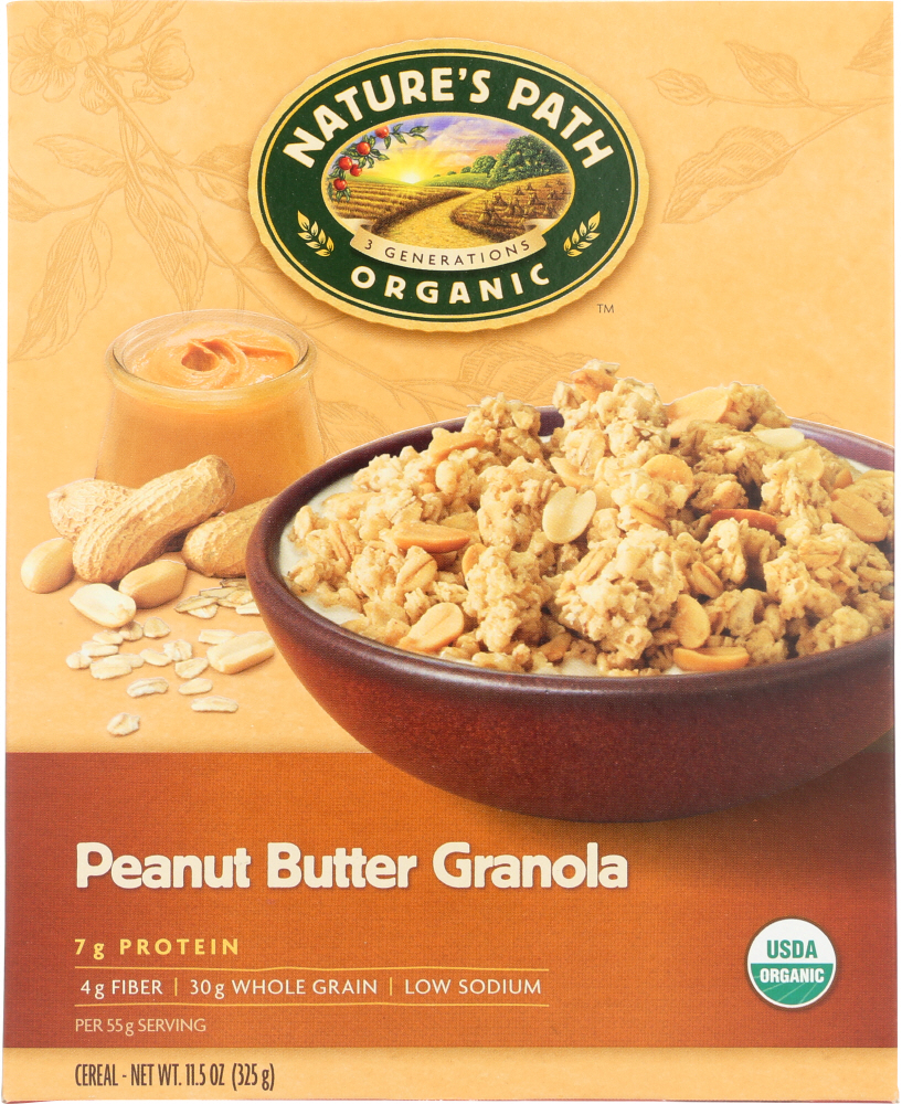 NATURE’S PATH: Organic Peanut Butter Granola Cereal, 11.5 oz - 0058449890096