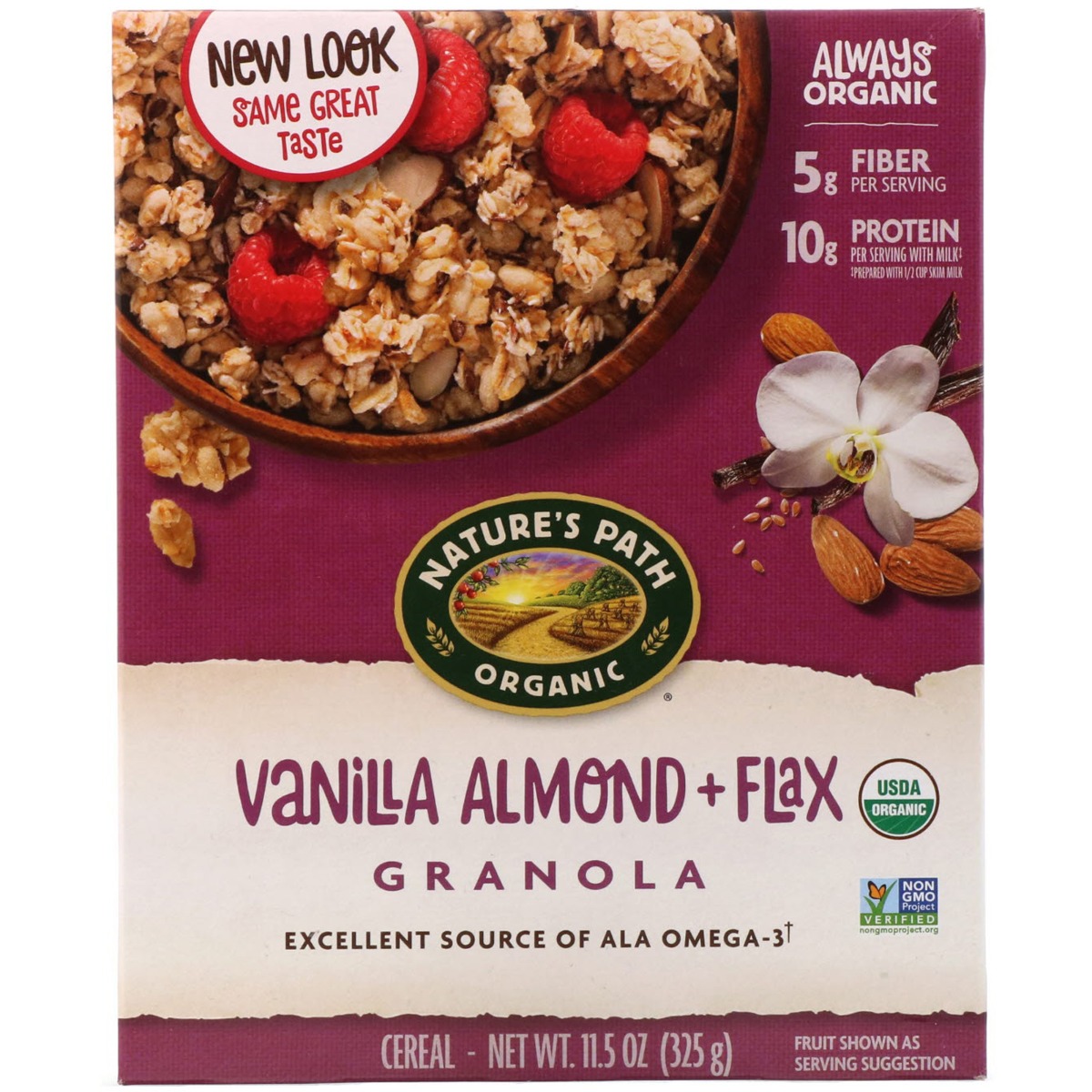 NATURES PATH: Vanilla Almond Plus Flax Granola, 11.5 oz - 0058449890256