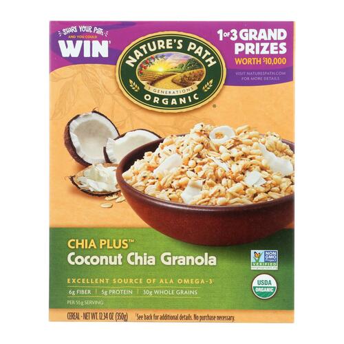 NATURE’S PATH: Organic Chia Plus Coconut Chia Granola Cereal, 12.34 oz - 0058449890331