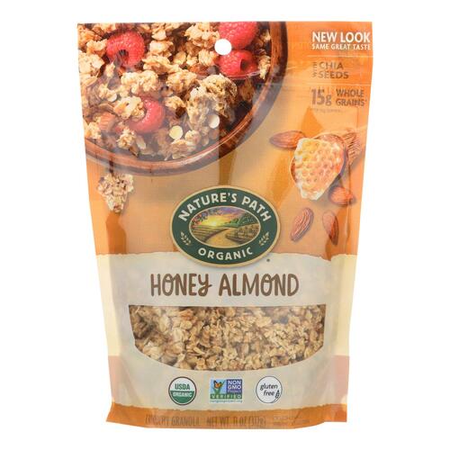 NATURE’S PATH: Gluten Free Selections Honey Almond Granola with Chia, 11 oz - 0058449890379