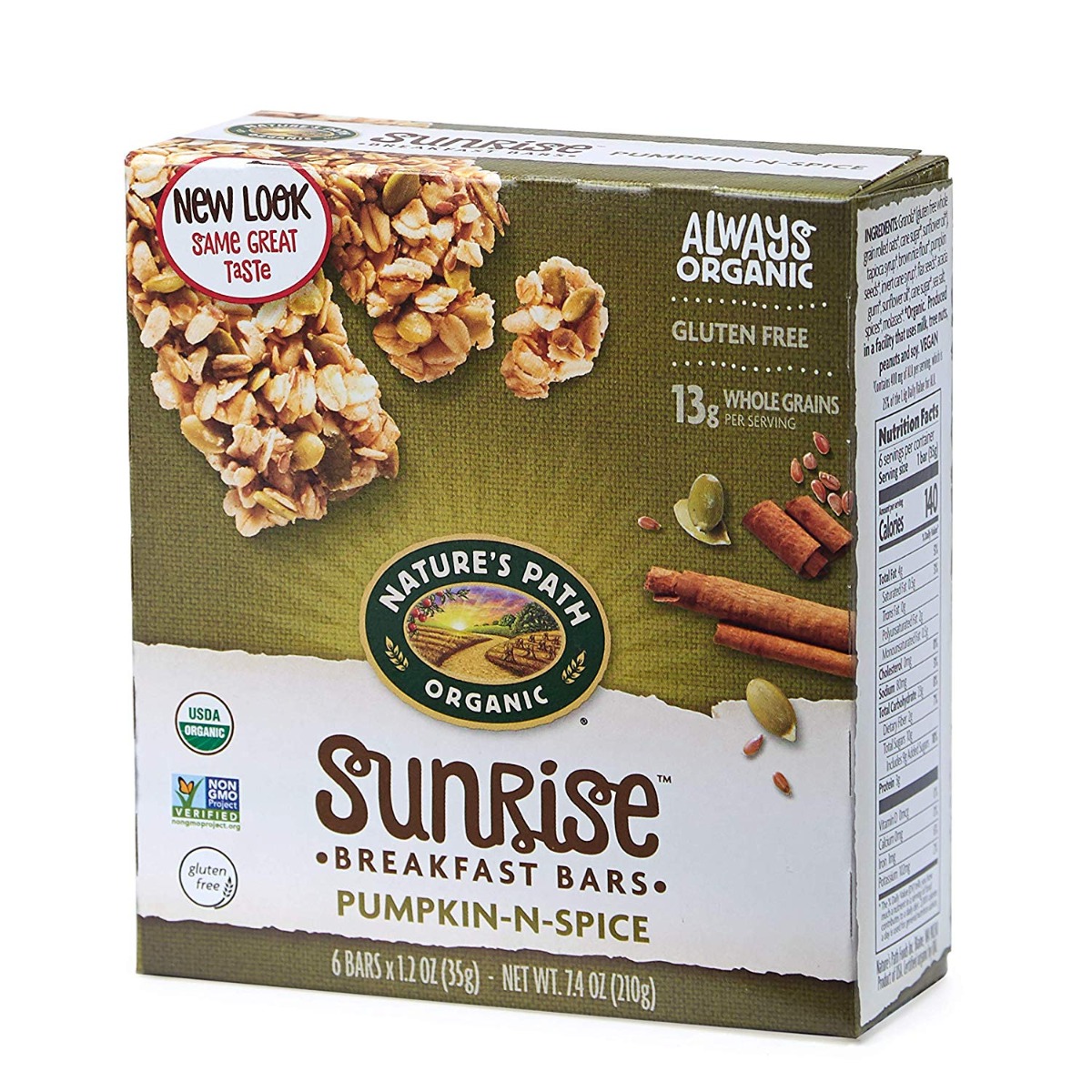 NATURES PATH: Sunrise Pumpkin-n-Spice Chewy Granola Bars 6 Bars, 7.4 oz - 0058449891017