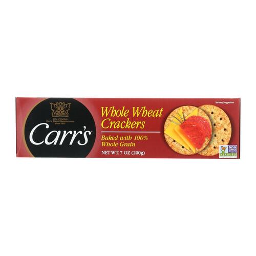 CARRS: Whole Wheat Crackers, 7 oz - 0059290573497
