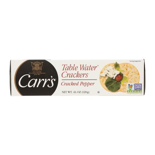 CARRS: Table Water Crackers Cracked Pepper, 4.25 oz - 0059290575927