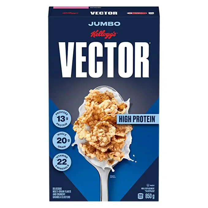  Kellogg's Vector Meal Replacement Cereal, Jumbo Size, 850g/30oz (Imported from Canada) - 064100036321
