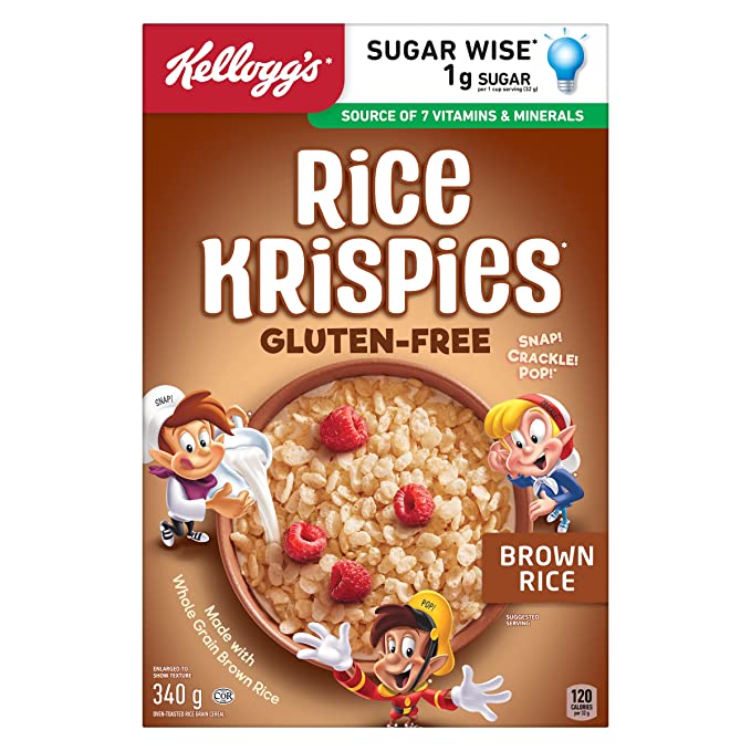 Kellogg's Rice Krispies Gluten Free Cereal 340g/11.99oz. (Imported from Canada) - 064100587243