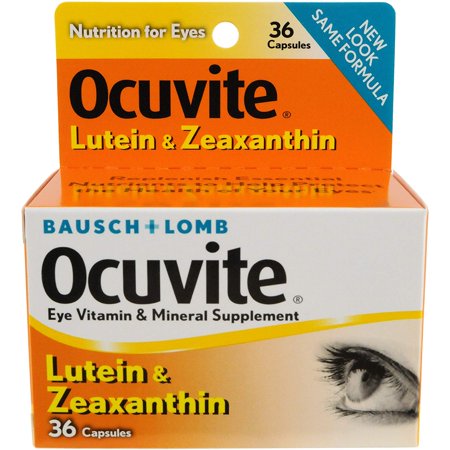 Bausch + Lomb Ocuvite Lutein Capsules, 36 Count Bottle (Pack of 2) - 36 Count (Pack of 2) - Eye Health Capsules - 064406882523