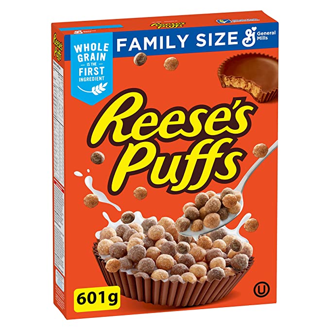  Reese Puffs Chocolate Peanut Butter Cereal 601g/21.2oz Imported from Canada - 065633134430