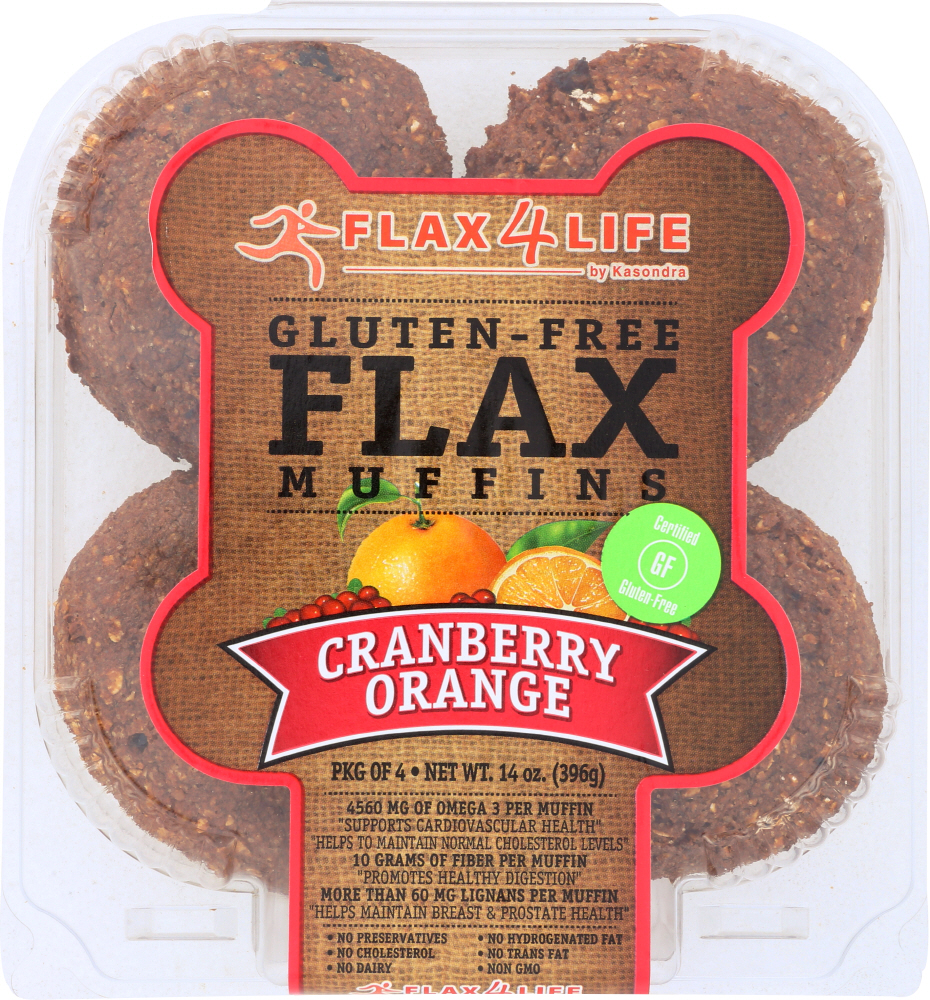 FLAX4LIFE: Flax Muffins Cranberry & Orange, 14 oz - 0065776631506