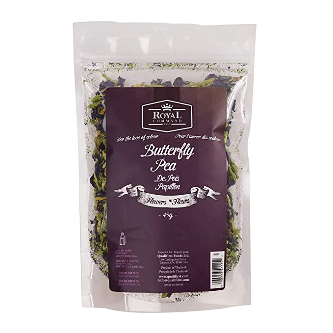 Premium Thai Butterfly Pea Flower Blue Herbal Tea by Royal Command - 1.6 oz (45 g) | Whole, All Natural, Vegan, Food Coloring, Dried for Food & Beverage - 066958411152