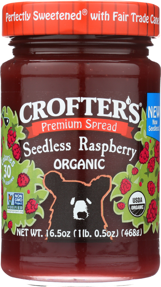 CROFTERS: Conserve Seedless Raspberry Organic, 16.5 oz - 0067275006502