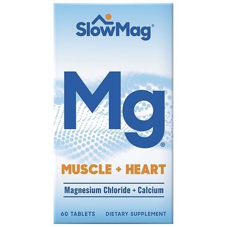 SlowMag® Mg Muscle + Heart Magnesium Chloride Supplement Tablets with Calcium 60ct - 067618107606