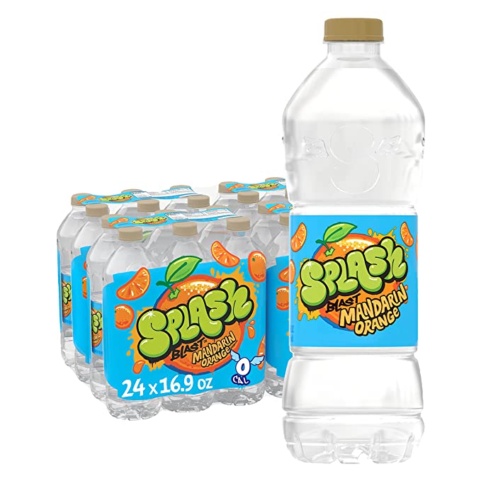 Splash Blast, Flavored Water Beverage, Mandarin Orange Flavor, 16.9 Fl Oz Plastic Bottles, 24 Pack - 068274911613