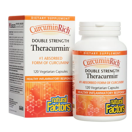 CurcuminRich Double Strength Theracurmin by Natural Factors Supports Natural Inflammatory Response Joint and Heart Function 120 Capsules - 068958045481