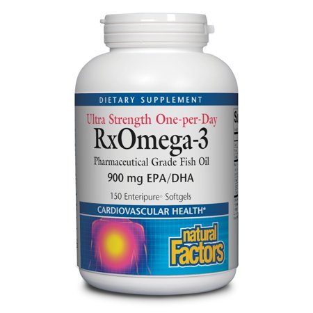 Natural Factors Ultra Strength RxOmega-3 Fish Oil DHA and EPA 150 Softgels - 068958354934