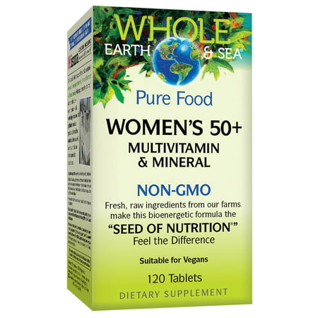 Whole Earth & Sea from Natural Factors Women s 50+ Multivitamin & Mineral Vegan 120 Tablets - 068958355191