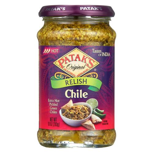 Pataks Relish - Chile - Hot - 10oz - Case Of 6 - 069276012209