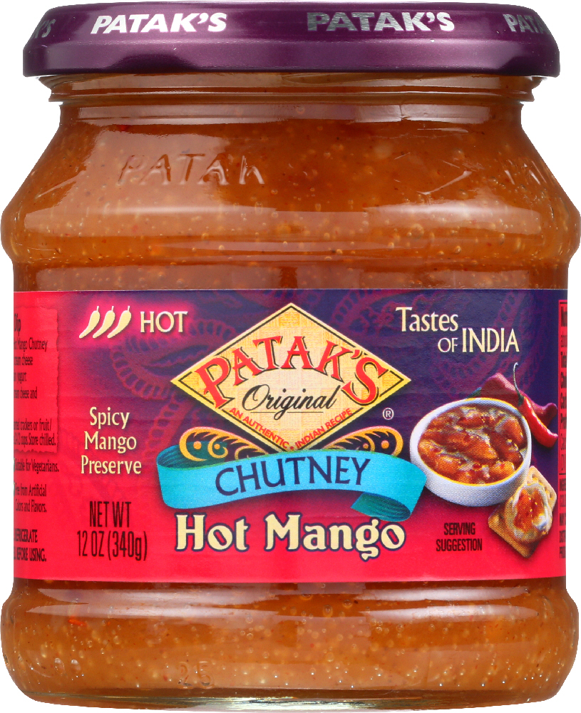 Patak'S, Spicy Mango Preserve, Original Hot Mango Chutney, Hot - 069276020235