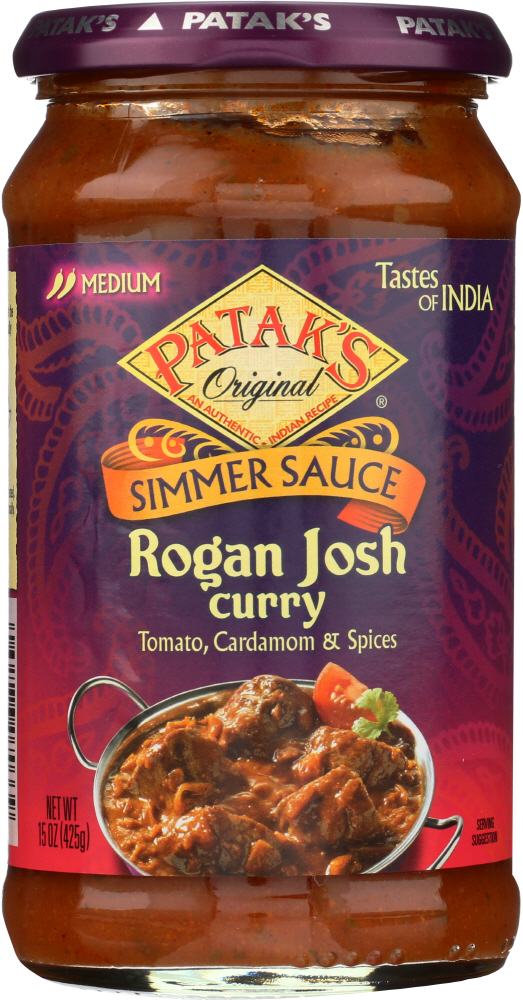 PATAKS: Cooking Sauce Rogan Josh, 15 oz - 0069276070339