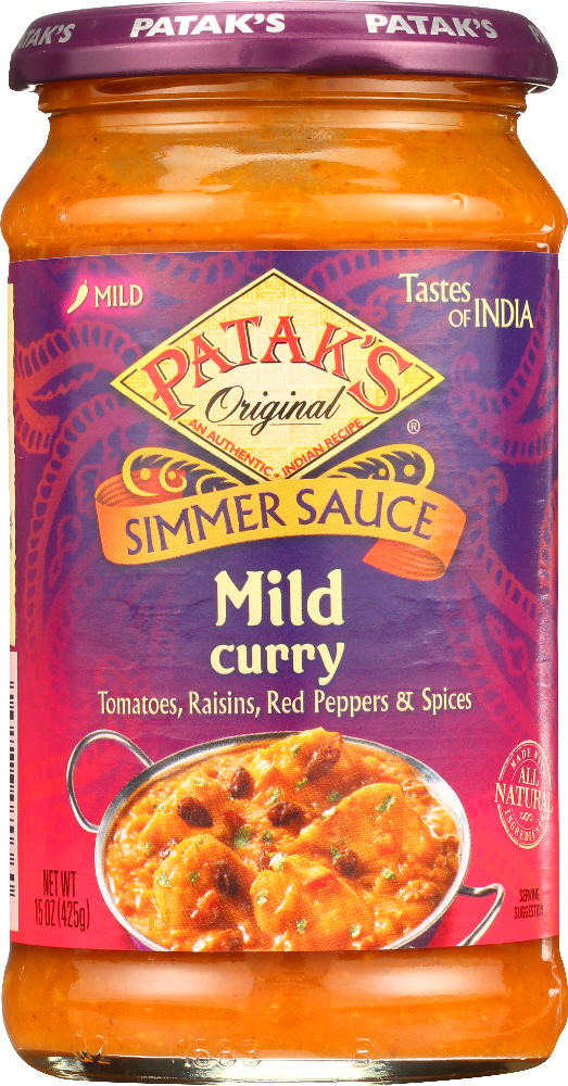 PATAKS: Sauce Curry Mild, 15 oz - 0069276070360