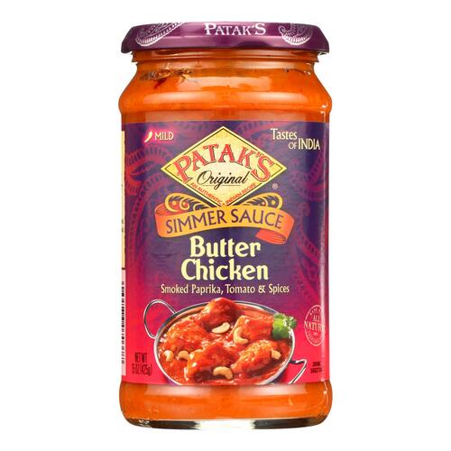 Pataks Simmer Sauce - Butter Chicken Curry - Mild - 15 Oz - Case Of 6 - 0069276070377