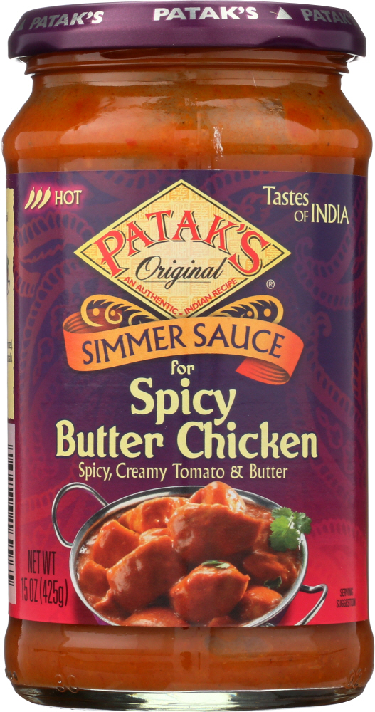 PATAKS: Sauce Spicy Butter Chicken, 15 oz - 0069276169965