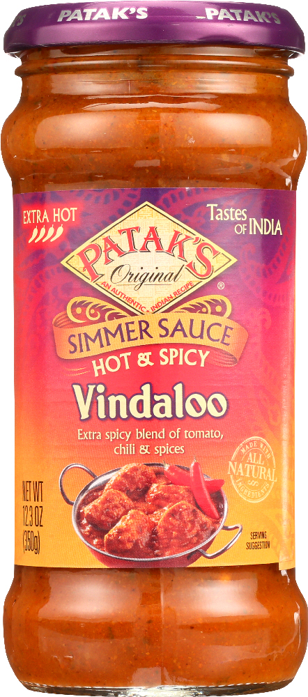 Patak'S, Vindaloo Simmer Sauce, Hot & Spicy - 069276700717