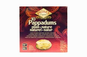 10 Pappadums Nature Pataks 100G 0 - 0069276981017