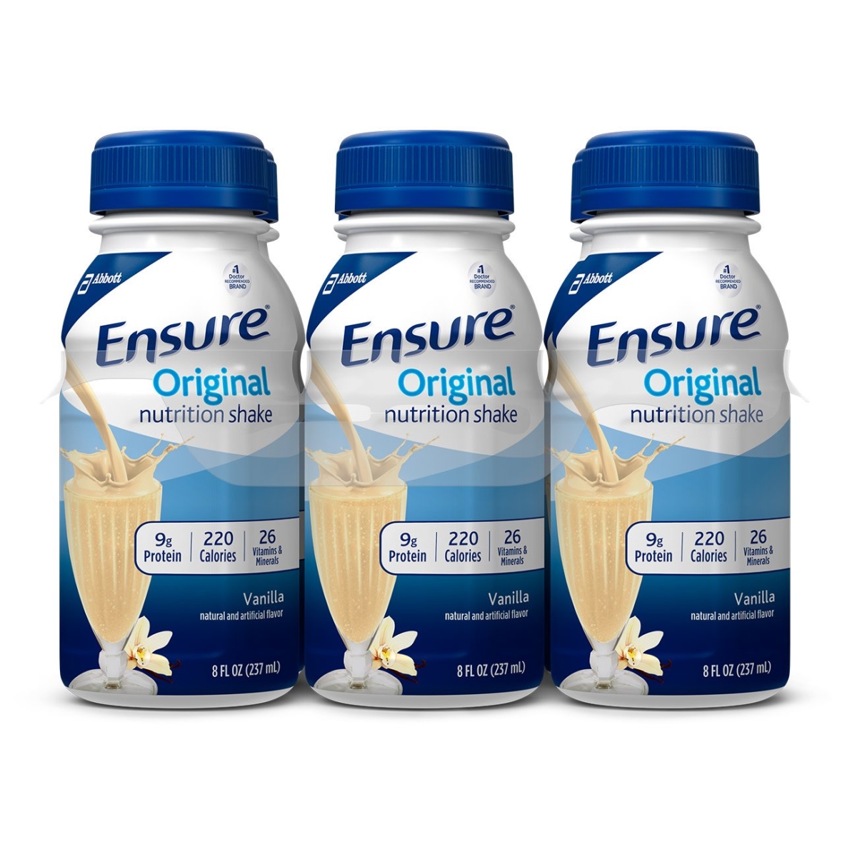 Ensure Original Nutrition Shake with 9 grams of protein, Meal Replacement Shakes, Vanilla, 8 fl oz, 24 Count - 070074572437