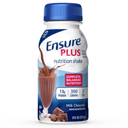 Ensure Plus Nutrition Shake with 13 grams of high-quality protein, Meal Replacement Shakes, Milk Chocolate, 8 fl oz - 070074572680