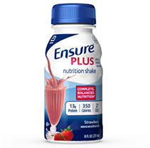 Ensure Plus Nutrition Shake, 24 Count, With 16 Grams of High-Quality Protein, Meal Replacement Shakes, Strawberry, 8 fl oz - 070074572697