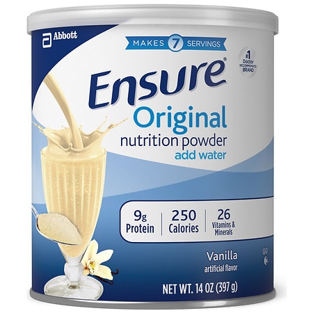 Ensure Original Nutrition Powder with 9 grams of protein, Meal Replacement, Vanilla, 14 Oz. - 070074607504