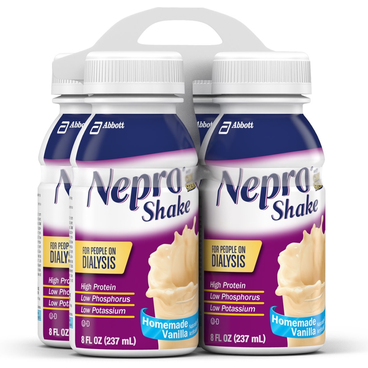 Nepro Nutrition Shake for People on Dialysis, with 19 Grams of Protein, 420 Calories, Vanilla, 8 fl oz, 16 Count - 070074631769