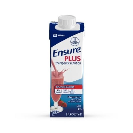 Ensure Plus Strawberry Therapeutic Nutrition, 8 Ounce Recloseable Carton, Abbott 64907 - Case Of 24 - 070074649078
