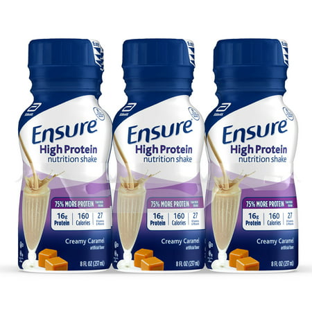 Ensure High Protein Nutritional Shake, 16g Protein, Creamy Caramel, 8 fl oz, 24 Count - 070074673301