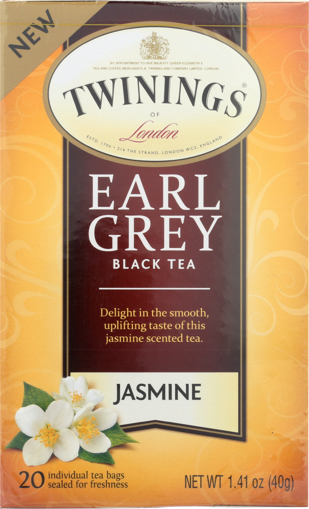 TWININGS: Jasmine Earl Grey Black Tea, 1.41 oz - 0070177174354