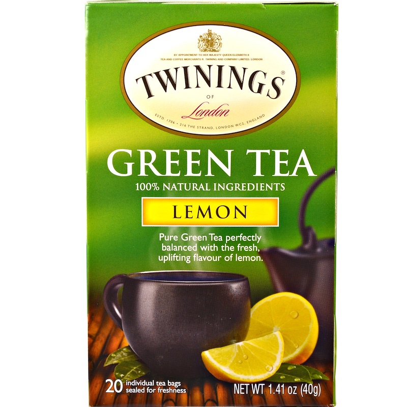 TWINING TEA: Green Tea with Lemon, 20 bg - 0070177250997