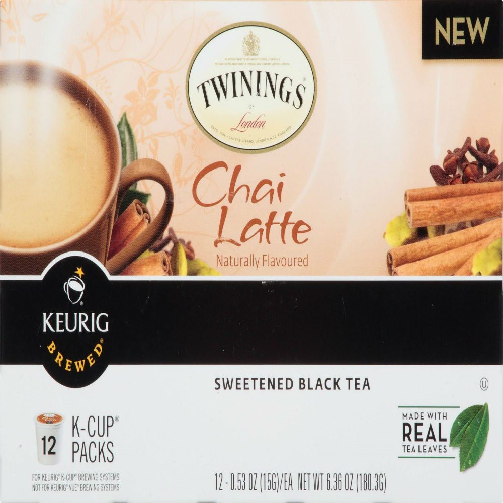 TWININGS: Chai Latte Sweetened Black Tea, 12 count - 0070177879495