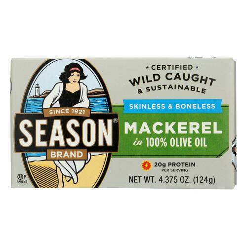 Season Brand Mackerels - Fillets - In Olive Oil - 4.375 Oz - Case Of 12 - 070303022092